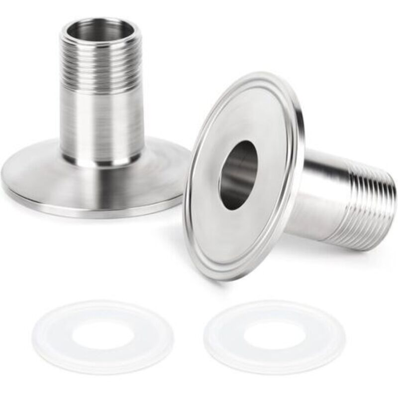 2 Stück 1,5" Tri Clamp Auf 1/2" Bsp Männlicher Sanitärschlauch Aus Edelstahl 304, Ferrule Od 50,5 Mm, Verbindungsstück Für Messinggehäuse