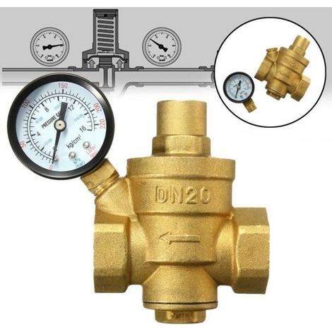 Tempsa – Ventil Eau Pression Réducteur Dn20 – Laiton – Jauge Flux 0,1–0,8 Mpa