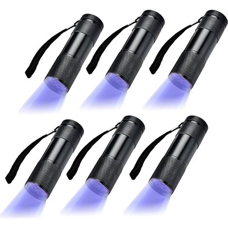 6er-pack Uv-ultraviolett-schwarzlichtlampe Mit 9 Leds, Taschenlampen Für Den Außenbereich Usw.