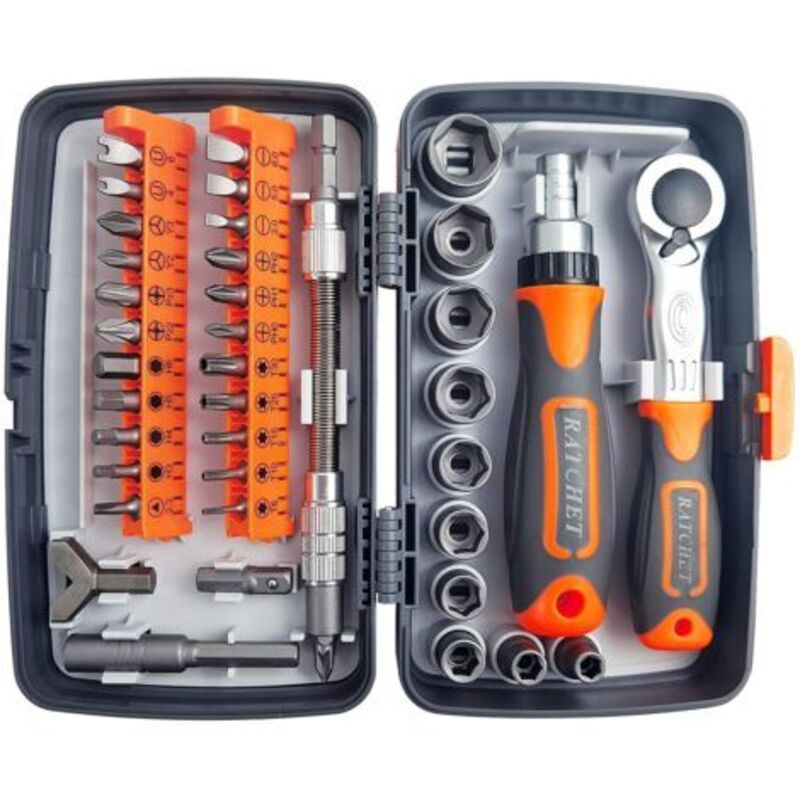 38 In 1 Ensemble Complet D'Outils De Réparation De Maisons, Boite À Cliquet Tournevis Multifonction, Coffret Tournevis Cle A Cliquet Coffret