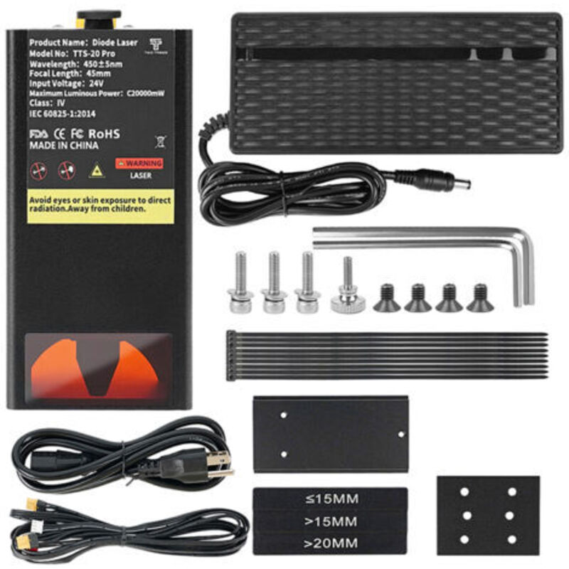Lasermodul-set 20 W, Lasergravur- Und Decoupiermodul Mit 4 Komprimierten Laserdioden, Kompatibel Mit Den Gravierlasern Tts/tts Pro
