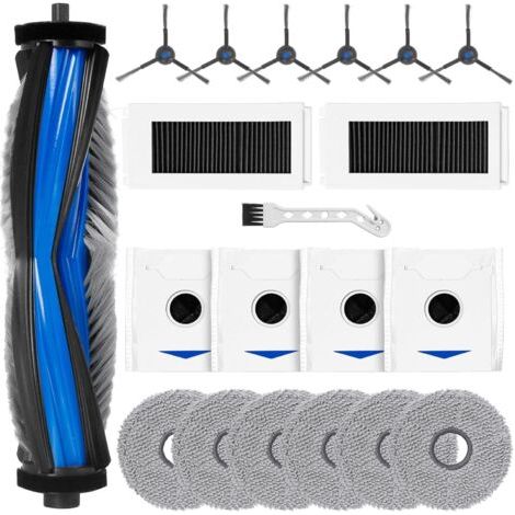 Zubehörset Für Den Saugroboter Ecovacs Deebot N30 Pro Omni / N30 Pro / N30 Omni, 1 Bürste Zum Saugen, 2 Filter, 6 Säcke, 4 Beutel Für Beutel, 6 Bürsten Zum Auswechseln Hinten