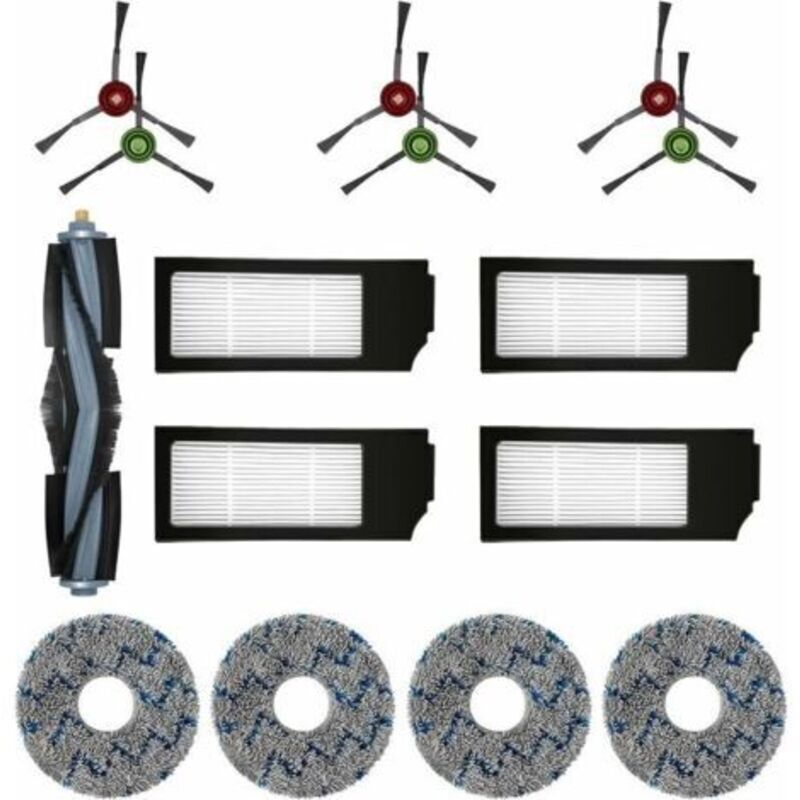 Lot Von 15 Filtern Und Austauschbürsten Für Saugroboter Ecovacs Deebot T20, Omni T10, Omni Deebot X1, Omni X1 Turbo X1 Plus