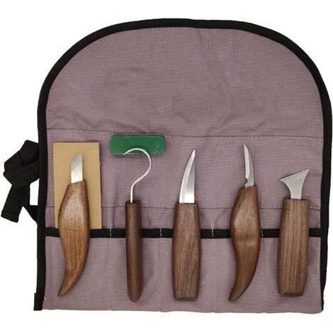 Ensemble 7 Und 1 Couteaux Sculpture Bois Outils Artisanat Main Modèle Cuillère Découpe