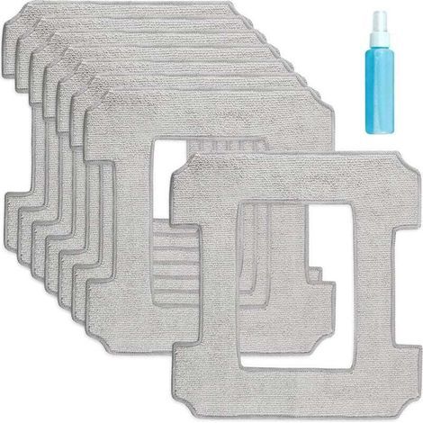 Lot Von 8 Accessoires Für Robot Nettoyeur De Vitres Chiffons Microfibre Et Serpillière Avec Liquide Nettoyant