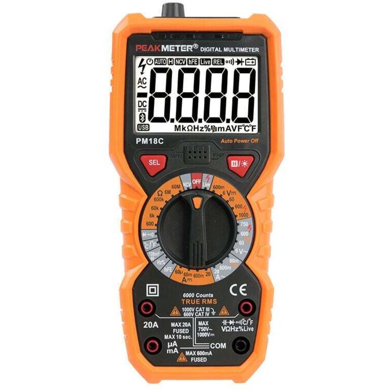 Numerisches Multimeter Pm18c Ac Dc Automatischer Elektrischer Numerik-voltmesser Ohne Kontakt, Amperemeter, Ohmmeter, Spannungsdetektor, Wartung Mit Retroreflektiertem Display