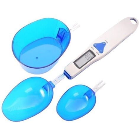 Mengshen Digitale Küchenwaage Mit 3 Messlöffeln Zum Wiegen Und Trocknen Von Flüssigen Zutaten, Milch, Tee, Gewürzen, Mehl, 500 G (0,1 G)