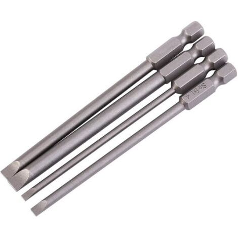 Magnetische Flache Schraubendreherbits Aus Legiertem Stahl S2, 1/4 Zoll, 100 Mm