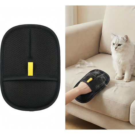 Gant De Toilette, Wiederverwendbar Mit Doppelten Kissen Für Haustiere, Gant D'Épilation Statique, Für Chat-/hundekissen Auf Möbeln Und Kleidungsstücken. Gant Brosse Anti-peluches, 1 Packung (schwarz),