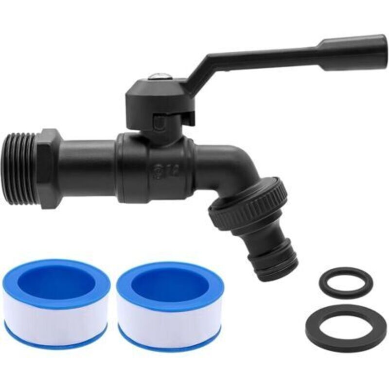 3/4-zoll-gartenhahn Aus Messing – Frostbeständig – 20 °c – Hitzebeständig – 120 °c – Mit Schlauchanschlüssen – Schwarz