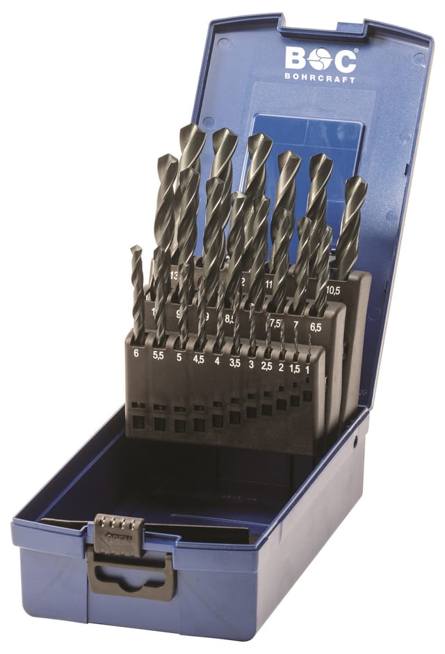DIN 338 HSS-G Verdampfer Bohrer Set ABS Box KG13 OX // 1-13x0,5/ 25-tlg. Bohrcraft 11191330025