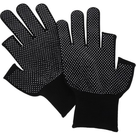 Gants De Jardinage Mi-doigts Anti-dérapants – Tricot Nylon Noir Mit Spitzen Und Silikon