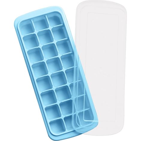 Glasbehälter Aus Silikon Mit 24 Fächern Und Deckel, Glasbehälter Lässt Sich Leicht Entformen, Empilbar, Wiederverwendbar (blau)