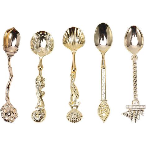 Kaffee- Und Dessertlöffel, Vintage-royal-stil-metall-miniaturskulptur-küche, Restaurant, Bar, Geschirr