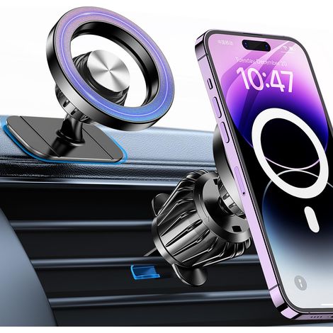 Support Telephone Voiture Super Aimants Porte Téléphone Voiture Aimanté360°rotation Aimant Telephone Voiture Kits Accessoire