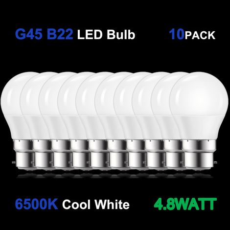 Lot Von 10 – Mini-bajonett-ampullen (culot B22/bc), 4,8 W. Form G45, Kompakt Und Elegant.