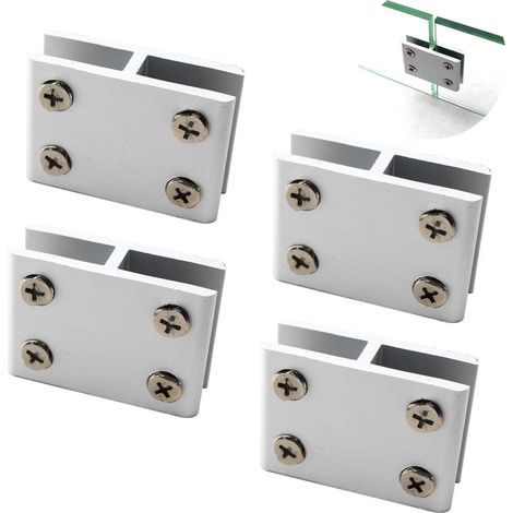 Los Mit 4 Befestigungshalterungen Aus Aluminium Für 8 Bis 10 Mm Dickes Glas Mit Einer Länge Von 564018 Mm