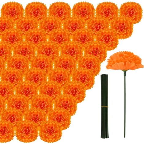50 Köpfe Künstliche Ringelblumen, Künstliche Seidenblumen, Lose, Geeignet Für Selbstgemachte Kränze