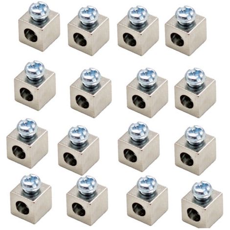 Anschlussblöcke Für Aluminiumsubstrate Zur Verwendung In Beleuchtungskörpern Mit Flachem Sockel Und Quadratischen Kupferanschlüssen, Mechanische Anschlüsse Für Kabelleiter. 16 Stück.