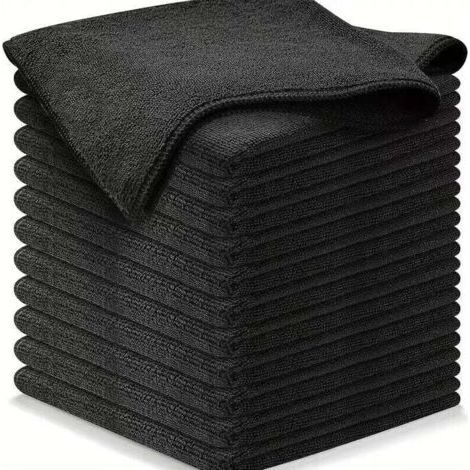 12 Reinigungstücher Aus Xu, Hochwertige Mikrofasern, Schwarz, 30 X 30 Cm, Hochwertiges Produkt, Langlebig Und Zuverlässig, Ausgewählte Materialien, Normkonform