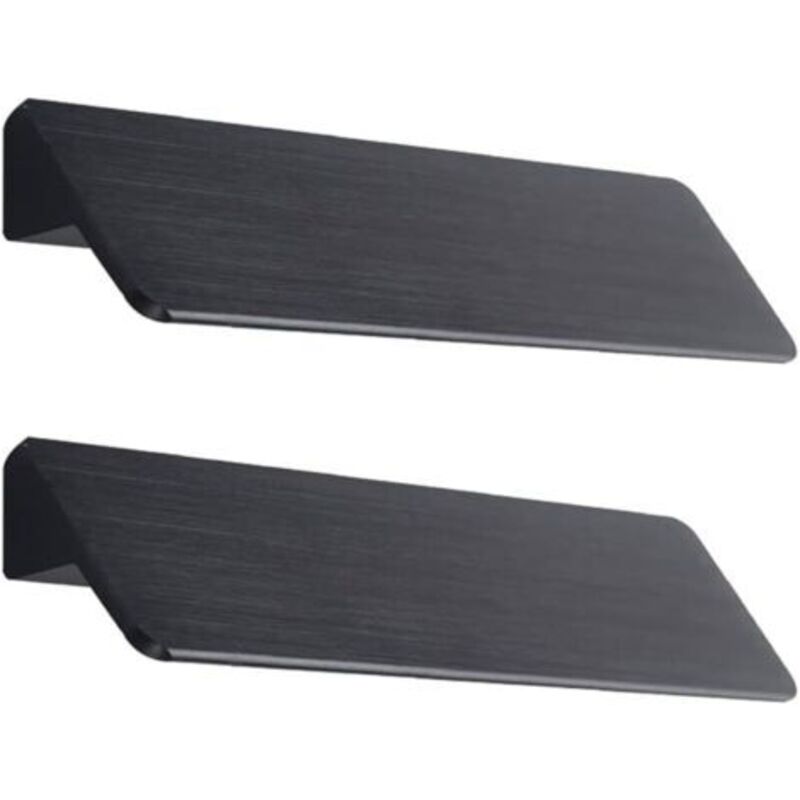 2 Stück 64 Mm Abstand Türgriffe Küchenschrank Türgriffe Schrank Schublade Schlafzimmer Möbelgriff, Aluminiumlegierung, Mit Schrauben, Schwarz