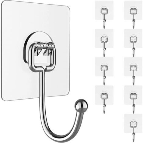 10er-pack Große Klebehaken Zum Aufhängen Von Badezimmer, Dusche, Außenbereich, Küche, Tassen, Türen, Manteltaschen Usw. n3–5 Kg