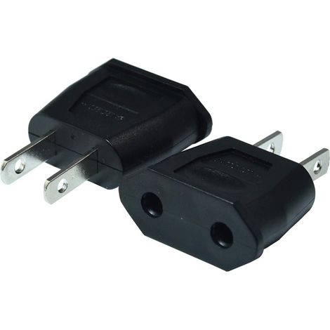 Adaptateurs De Prise (europa Gegenüber Den Vereinigten Staaten) – Chargeurs De Voyage / Convertisseurs De Courant – Lot De 2 (noir)