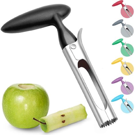 Apfelentkerner – Abs-griff, Gezahnte Klinge Aus Rostfreiem Stahl – Schwarz