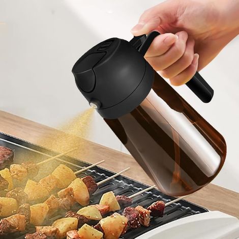 Flacon Pulvérisateur D'Huile 2-en-1 Anti-lightière – Ideal Für Luftfritteusen Und Grilladen – Fassungsvermögen: 470 Ml – Höhe: 18,5 Cm