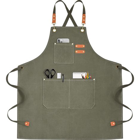 Tablier De Jardinage En Toile Black With Poches – Widerstandsfähig Gegen Taches, Rustikaler Stil