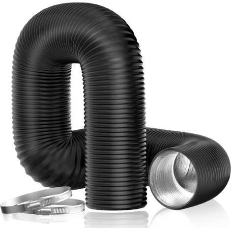 Flexibler Luftabsaugschlauch In Schwarz, 3 M, Durchmesser 100 Mm, Mit Anschlüssen, Belüftung Und Heizung
