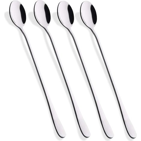 23 Cm Langer Glas-cuillère, Glas-cocktail-cuillère, Edelstahl-cocktail-cuillère, Ensemble Aus 4 Teilen