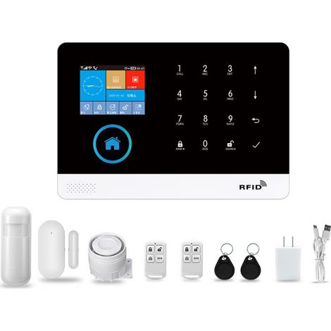 Drahtloses Hausalarmsystem Mit Wi-fi + Gsm-smart-alarm. Diebstahlsicheres Hausalarmsystem Mit Lcd-display.