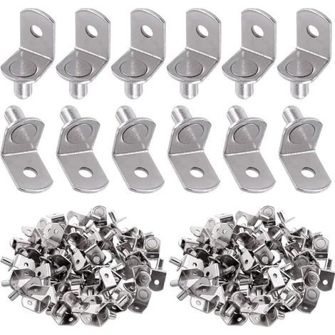 60er-pack 6 Mm L-regalstifte Mit Loch Aus Plattiertem Stahl Für Löcher In Bücherregalen, Schränken Und Unterhaltungszentren