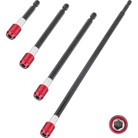 Los Mit 4 Foret-rallonges, Magnetischen Porte-embouts Mit Sechseckiger Spitze Von 6,35 Mm Für Schlaginstrumente, Percussion-percussion, Perceuse Sans Fil, Tournevis Electric
