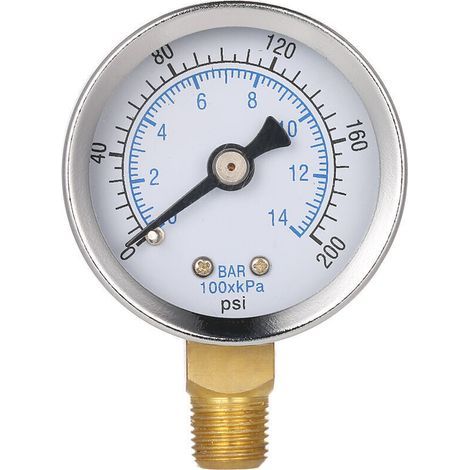 0 200 Psi 0 14 Bar 40 Mm 1/8 Doppelskala Manometer Hydraulisches Manometer Ts-40-14 Bar