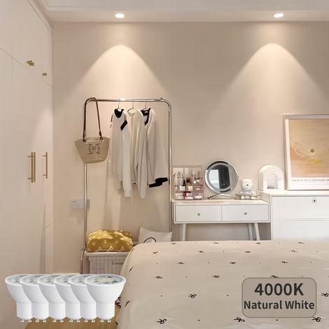 6er-set: Led-ampullen Gu10 Dimmbar 7 W (optionen 3000 K / 4000 K / 6500 K) – Ersetzen Sie Die Halogen-ampullen 50 W