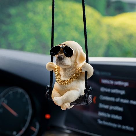 Unterstützung Für Autoretrovisier In Form Eines Labrador Retriever, Kleines Accessoire Für Retroviseur Mit Hund, Praktisch Für Männer Und Frauen (gelb)