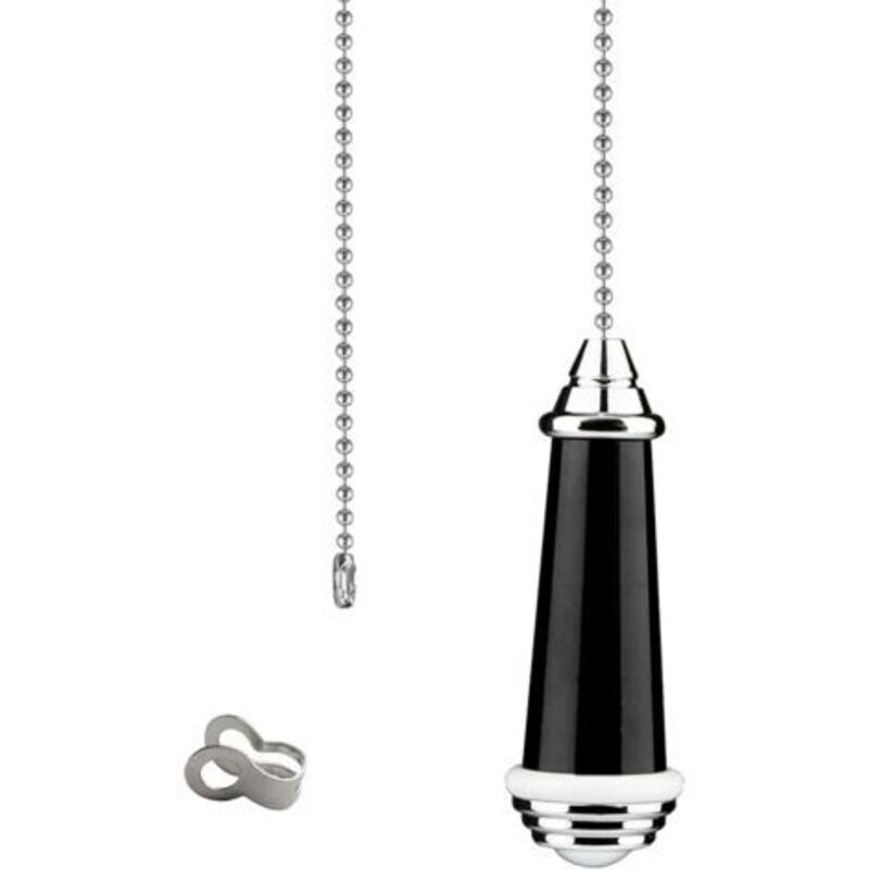 Verlängerung Der Zugkette Mit 85 Cm Langer Kette Und 8 Cm Langer Kette Für Badezimmerlampe, Toiletten, Ventilatorunterbrecher (schwarz)