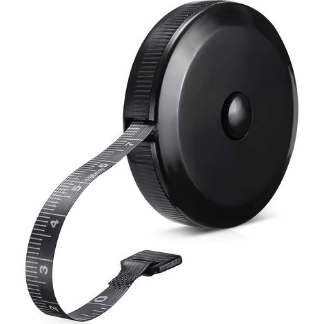 (qualité Professionalnelle) Mètre Ruban Souple Compact 60 Taschen / 150 Cm – Automatische Anmeldung, Allié-farbe (schwarz)