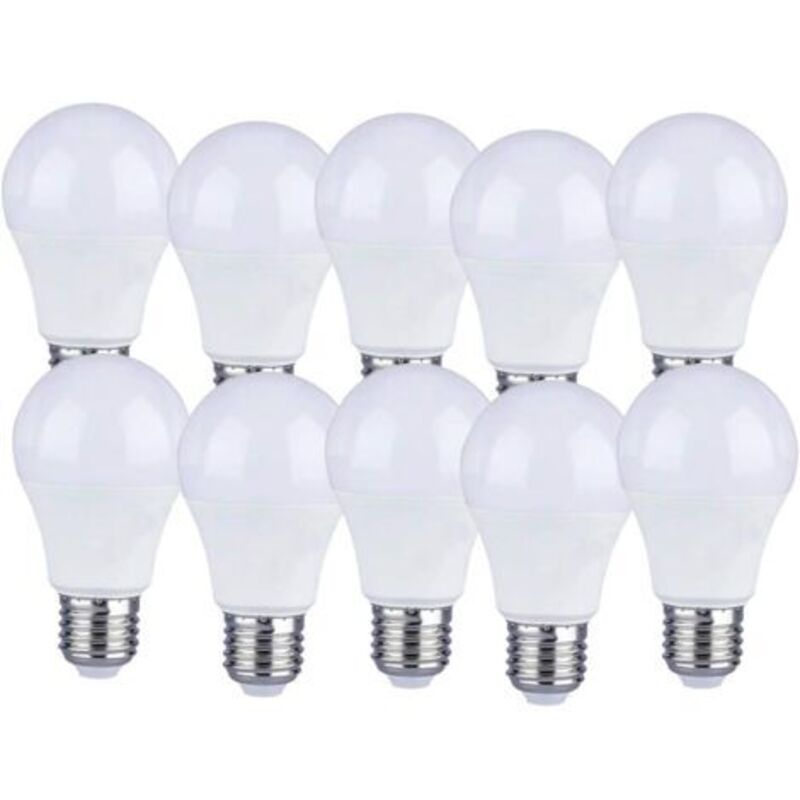 Lot De 10 Lot De 10 Ampullen Led E27 9w A60 - Helles Weißes Licht 4000k - 806 Lumen