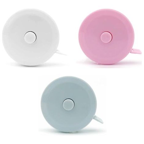 3er-pack Mini-körpermaßbandmaß – Einziehbares Maßband – Niedliche Tragbare Kleidung – Blau, Rosa, Weiß – Ideal
