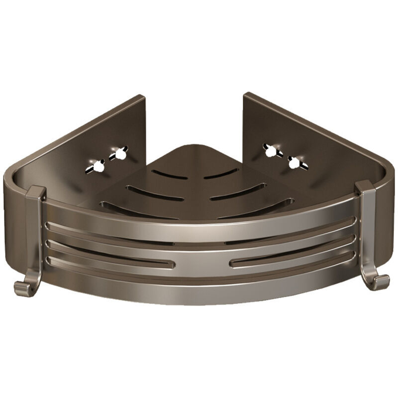 Badezimmer-eckregal Aus Aluminium, Ohne Bohren, Dreieckig, Grau