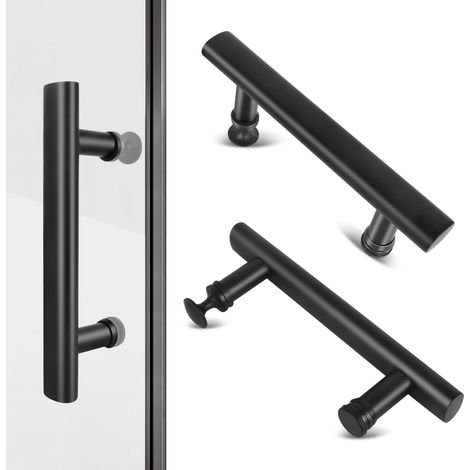 Lot Von 2 Duschabgangsöffnungen Aus Rostfreiem Edelstahl Mit Kunststoffknöpfen Für Abgangsöffnungen Auf Schwarzem Glas, 145 Mm