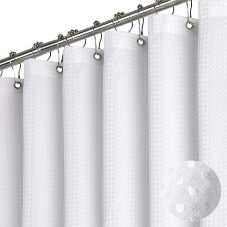 Duschvorhang Aus Dickem Stoff, Luxuriöser Badezimmer-duschvorhang, 1,5 M X 1,8 M, Weiß