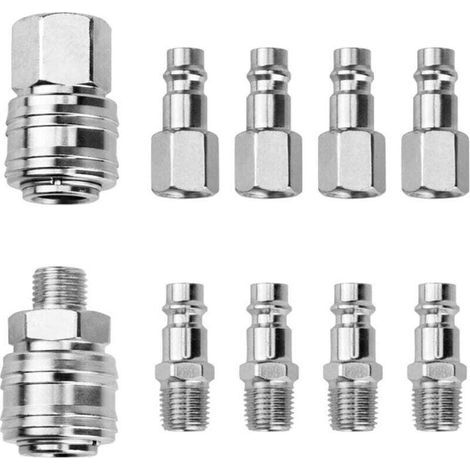 1/4bsp Raccord Coupler Rapide Compresseur Accessoire D'Air Tuyau Air Comprimé Du Connector Male Female