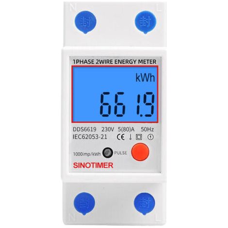 Unter Einphasiger 45-a-stromzähler – Mid-zertifiziert Für Abrechnung – Lcd-display – Verbrauchs-led – Modular Für Schalttafel