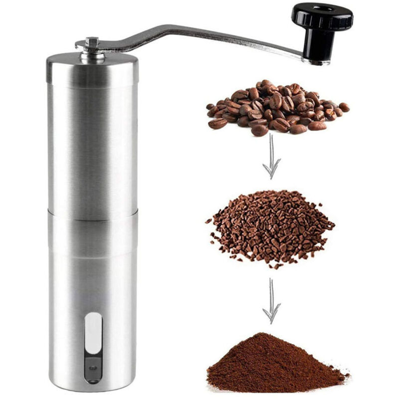 Manuelle Kaffeemühle (verstellbar), Edelstahl-kaffeemühle, Manuelle Kaffeemühle, Keramik-kaffeemühle, Tragbar Und Plastikfrei Verpackt