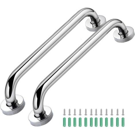 Lot Von 2 Aufsatzstangen Für Den Duschraum Aus Edelstahl, Toilettenaufsatzstangen, Duschstangen, 43,5 Cm Lange Aufsatzstange Für Den Duschraum, Rampe Und Edelstahl, Toiletten