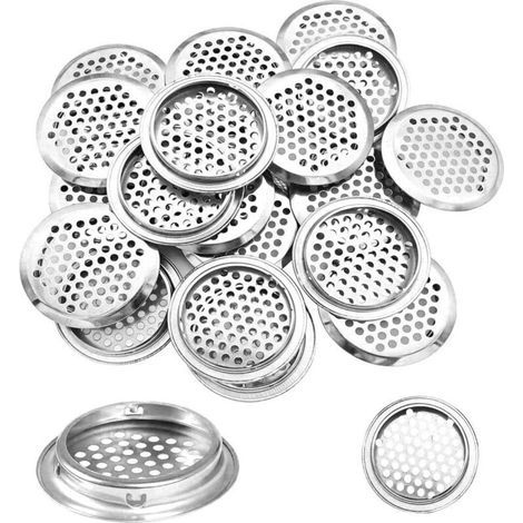 20 Stück Runde Lüftungsgitter Aus Edelstahl Für Wohnmobile/badezimmer/küchen Usw. Silber 35+53 Mm
